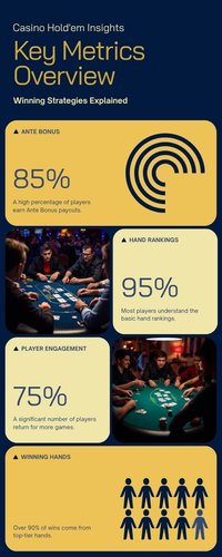 Minh họa bảng xếp hạng bài và tiền thưởng Ante Bonus trong Casino Hold'em tại SM88